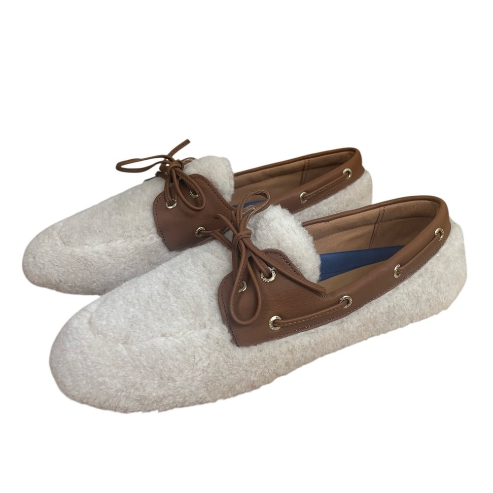 Sperry Slimboat Shearling/Leather Upper Boat Shoe Women’s Size 9.5 Slip On NWOB